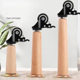 Solid Wood Table Leg Bracket with Pulley Moving Tea Table Sofa Cabinet Legs Can Be Mobile Office Square Table Foot