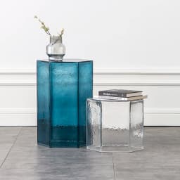 Nordic Light Luxury Glass Coffee Table Living Room Simple Modern Small Apartment Bedside Coffee Table Decoration Ornaments