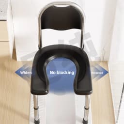 Adjustable Shower Chair, Foldable Toilet Seat Riser, Stainless Steel Commode,Portable Bathroom Stool for Elderly&Pregnancy Care