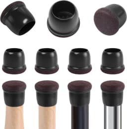 8PCS Round Chair Leg Floor Protectors Foot Cover Diagonal Silicone Furniture Black Table Feet for Hardwood Table Protect Floor