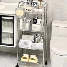 Mobile Storage Trolley 2/3/4 Tiers Acrylic Trolley With Wheel Multilayer Transparent Storage Rack Living Room Snack Storages