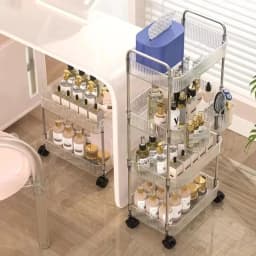 Mobile Storage Trolley 2/3/4 Tiers Acrylic Trolley With Wheel Multilayer Transparent Storage Rack Living Room Snack Storages