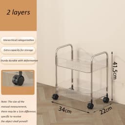 Mobile Storage Trolley 2/3/4 Tiers Acrylic Trolley With Wheel Multilayer Transparent Storage Rack Living Room Snack Storages