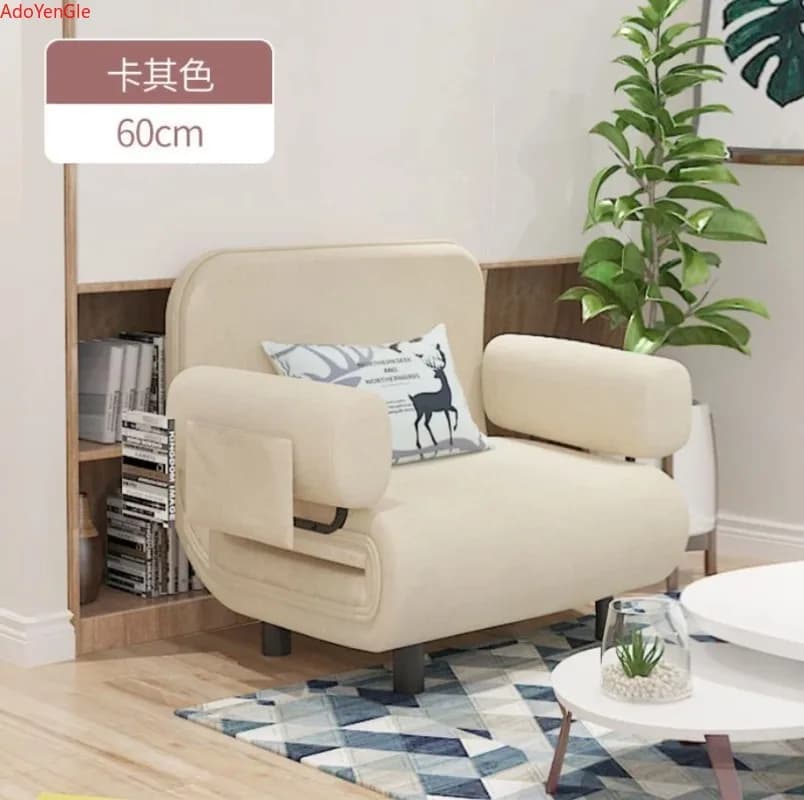 Folding movable sofa bed Multi-functional dual-purpose double small living room bedroom washed single small house lounge chair