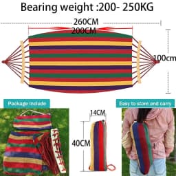 Outdoor Canvas Camping Hammock Anti Rollover Portable Thicken Fabric Single/Double Hammock with Carry Bag for Patio, Backyard