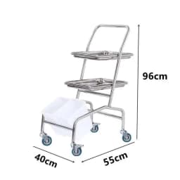 Thickened 304 Stainless Steel Auxiliary Cart with Wheels Multifunctional Medical Tray Rack Organizer Cart Medical Tool Trolley