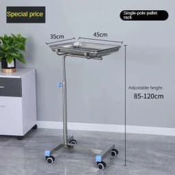 Thickened 304 Stainless Steel Auxiliary Cart with Wheels Multifunctional Medical Tray Rack Organizer Cart Medical Tool Trolley