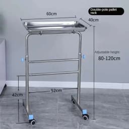 Thickened 304 Stainless Steel Auxiliary Cart with Wheels Multifunctional Medical Tray Rack Organizer Cart Medical Tool Trolley