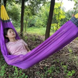Portable Mesh Hammock Breathable Cooling Ice Silk Hanging Bed Large Load-bearing Anti-rollover Outdoor Camping Swing Balcony