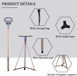 Folding Stool Cane for Seniors Outdoor Converts Walking Stick to Seat 150kg Aluminum Alloy Lightweight Portable Park Queue Trave