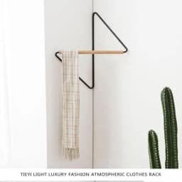 Corner Hanger Wrought Iron Wooden Coat Rack Creative Modern Minimalist Wardrobe Muebles Para Hogar Open Closet Bedroom Furniture