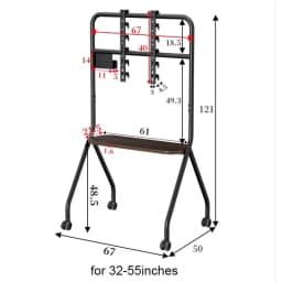 MOMO Floor Standing TV Support Shelf Removable With Wheels 32-75 Inches TV Cart All-in-one TV Shelf Mute Wheels