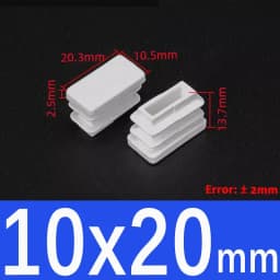 White Square Plugs Pipe Tube Cap Plastic Tubing End Cap Insert Blanking Stopper Rectangle Dust Cover13x13mm-100x100mm