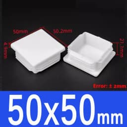 White Square Plugs Pipe Tube Cap Plastic Tubing End Cap Insert Blanking Stopper Rectangle Dust Cover13x13mm-100x100mm