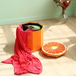 Fruit storage stool, cute folding stool organizer box, foldable storage seat, creative stump storage stool