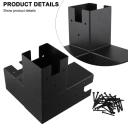 Right Angle Corner Bracket With Pergola Post Base For Wood Beams Elevated Stand DIY Post Base Kit Easy Installation Hardware Kit