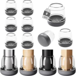 8PCS Round Chair Leg Protectors Silicone Dust and Hair Proof Chair Leg Caps for Rug Glides Easily for Hardwood Floors Prevents