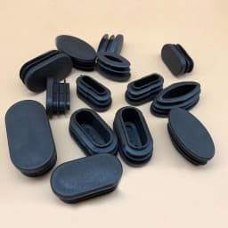 80PCS Black Oval Plastic Blanking End Cap Tube Plug Inserts Pipe Box Table Chair Furniture Noise Proctor Mat Covers Accessorie