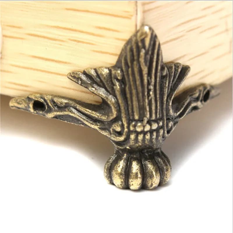 4/8pcs/set Antique Bronze Brass Jewelry Chest Wood Furniture Box Decorative Feet Leg Corner Protector Vintage Decoration New