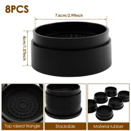 4/6/8Pcs Heavy Duty Rubber Sofa Cabinet Feet Leg Bed Risers Stand Round Furniture Risers Anti Slip Frame Riser Raising Blocks