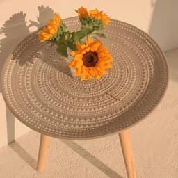 Round Nordic Wood Coffee Table Storage Tea Fruit Service Plate Tray Bed Sofa Side Table Home Table Living Room Minimalist