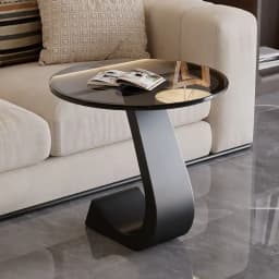 Light Luxury Modern Simple Home Living Room Sofa Small Side Table Rock Slab High-end Sense Bedside Round Table Creative
