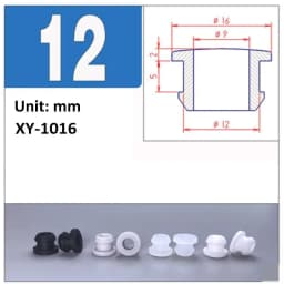 Black Silicone Rubber Snap-on Grommet Hollow Hole Plug Coil Ring Cable Wiring Protect Bushings