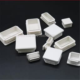 White Plastic Rectangle/Square Blanking End Cap Pipe Inserts Plug Bung Steel Leg Stopfen 15x15 20x30 25x40 40x40 50x50 40x100mm