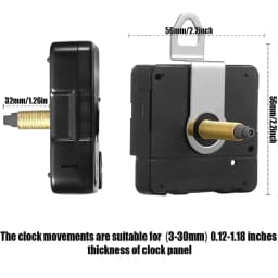 32mm Long Shaft DIY Quartz Clock Movement Mechanism with 5 Different Pairs Hands Wall Clock Repair Parts Replacement