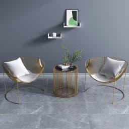 Grid Display Art Chairs Wrought Iron Sofa Modern Simple Nordic Balcony Leisure Recliner Living Room Internet Celebrity Stool