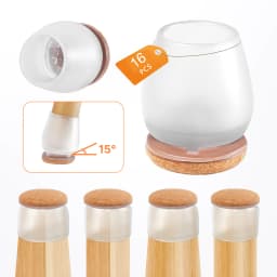 16PCS Chair Leg Floor Protectors with Thick Wrap Felt Pads Silicone Furniture Foot Cover Table Feet Protect Floors