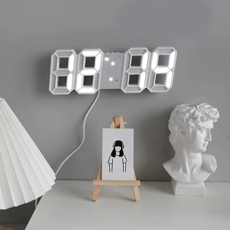 3D LED Digital Clock Wall Decoration Glow Night Mode Decoration for Bedroom Adjustable Electronic Watch Room Decor Aesthetics