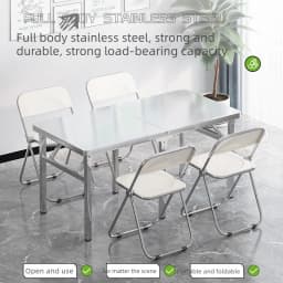 Stainless Steel Multifunctional Foldable Table Portable Outdoor Camping Desk Commercial Buffet Serving Counter Home Dining Table