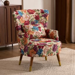 American retro pastoral single sofa living room balcony bedroom jacquard fabric high back lazy sofa tiger chair