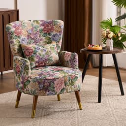 American retro pastoral single sofa living room balcony bedroom jacquard fabric high back lazy sofa tiger chair