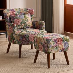 American retro pastoral single sofa living room balcony bedroom jacquard fabric high back lazy sofa tiger chair