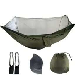 250x120cm Outdoor Hammock With Net – Lightweight Parachute Fabric For Camping & Travel
