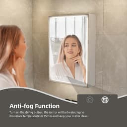 Mirror Cabinet Modern Toilet Storage Washroom Wall Lighted Anti Fog Medicine 500 X 700 Vanity Led Bathroom Mirror Cabinet With L