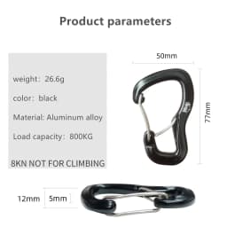 Outdoor hammock double locking buckle, multifunctional aluminum alloy hanging buckle, camping hammock quick hanging buckle