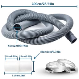 Drain Hose Extension for Washing Machines,2M Drain Hose Universal Washing Machine Hose,Drain Hose Dishwasher Extension