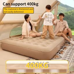 New Air Mattress Built-in Pump Self-inflating Mat Cushion Outdoor Tent Inflatable Bed Double Sleeping Pad for Camping or Indoor