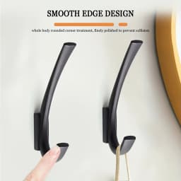 Heavy-Duty Metal Coat Hooks - 1pc, Golden or Matte Black Finish, Wall Mounted for Bedroom & Bathroom Storage