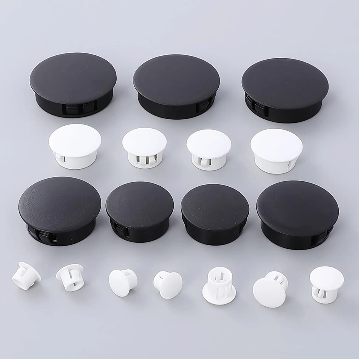 10PCS Snap-on Hole Plug 5mm~50mm Round Plastic Black / White Blanking End Caps Tube Pipe Inserts Plug Bung