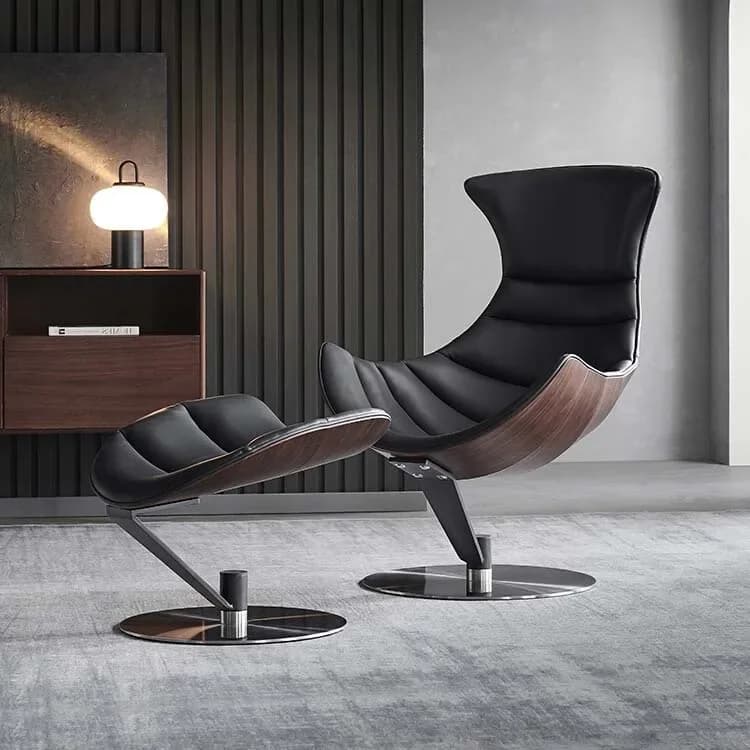 #High Quality Indoor/Outdoor Home and Hotel Lounger Chair Wood and Leather Fabric with Living Room Seating Accent