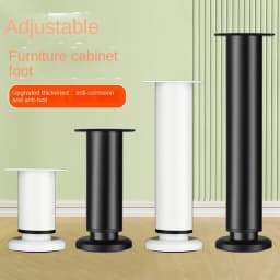 New Stainless Steel Replacement Metal Feet Black White Adjustable Furniture Legs for Cabinet Sofa Cupboard Furniture Hardware