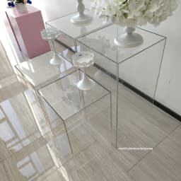 clear color tall square perspex acrylic plinth pedestal acrylic display riser for wedding flower stand