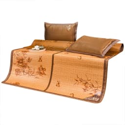 Summer Cooling Mat Bamboo Mat, Rattan Mat, Ice Silk Mattress, Double-Sided Folding Carbon Bamboo Mat Twin Queen King Full Size