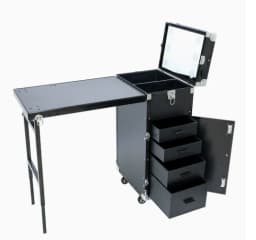 # Hot Sales Portable Rolling Manicure Table Foldable Traveling Nail Desk W/Storage Bluetooth Player Cosmetic Trolley Case Nail T