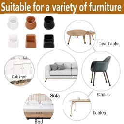 16Pcs Silicone Chair Leg Floor Protectors with Non-slip Felt Furniture Cups for Hardwood Floors, Protect Floors from Scratches