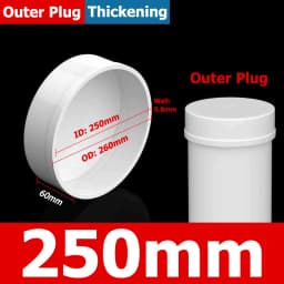 1-10pcs 20/25/32/40/50/60/75/89/110/140/160/165/200/250/315/400mm PVC Pipe Plug Cap Tube Cover White Drainage Pipe protect cover